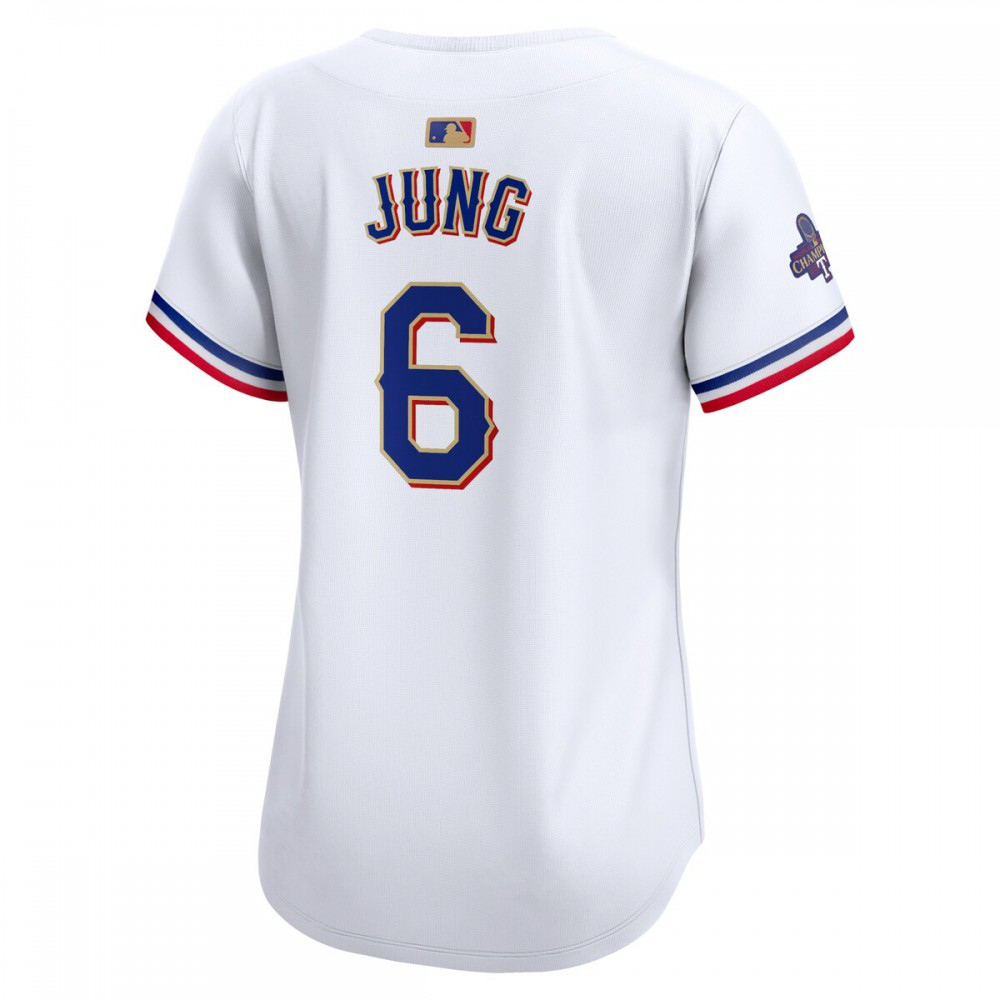 Josh Jung Texas Rangers Women's 2024 Gold Collection Limited Player Jersey – White-Pro Kit Vault | Brand New 26/27 Sports Jerseys